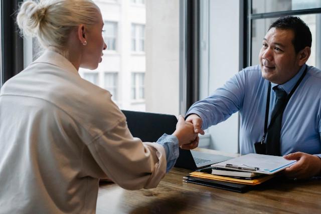 handshake at an interview